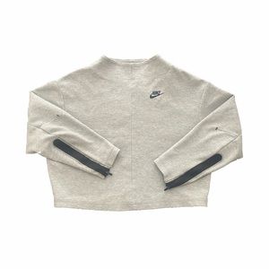Nike Mockneck Cropped Sweatshirt Grey/Black XS